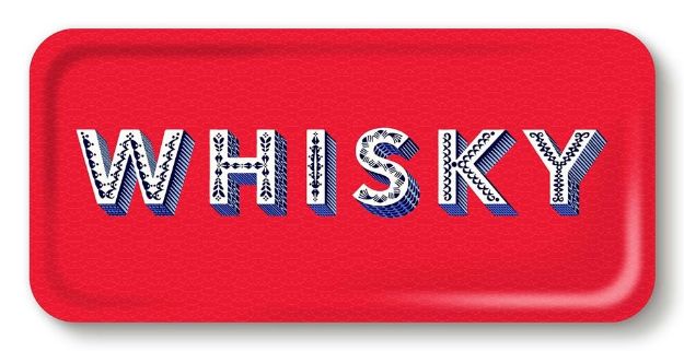 Bild von Asta Barrington Whisky/red Tray 32x15 - Jamida of Sweden