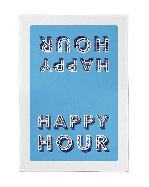 Bild von Asta Barrington Happy Hour / blue Tea Towel 70 x 50cm - Jamida of Sweden