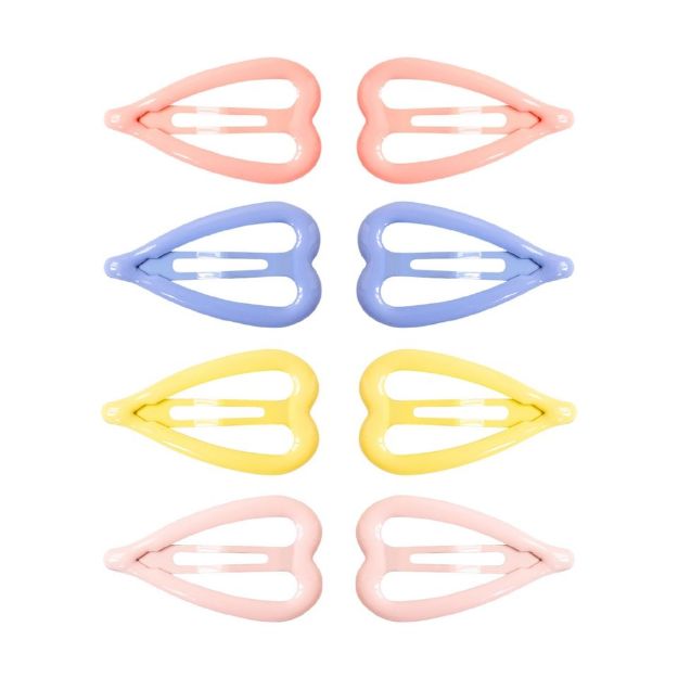 Bild von Hairclips Hearts Pastel (2/card)  Assorted 4 colours, VE-24