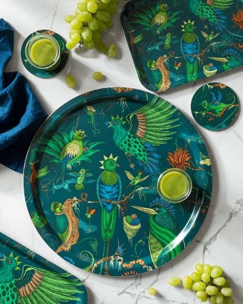 Bild von Emma J Shipley Quetzal/teal Tray Ø 39 - Jamida of Sweden