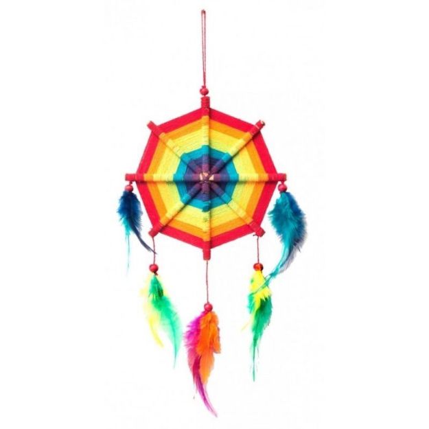 Bild von Traumfänger Mandela Rainbow Protection Nylon 15x30cm