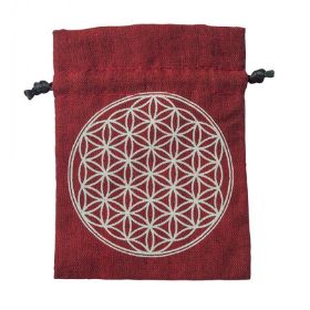 Zeige Details für Baumwollsäckchen Blume des Lebens maroon 8x11cm Bild von Baumwollsäckchen Blume des Lebens maroon 8x11cm