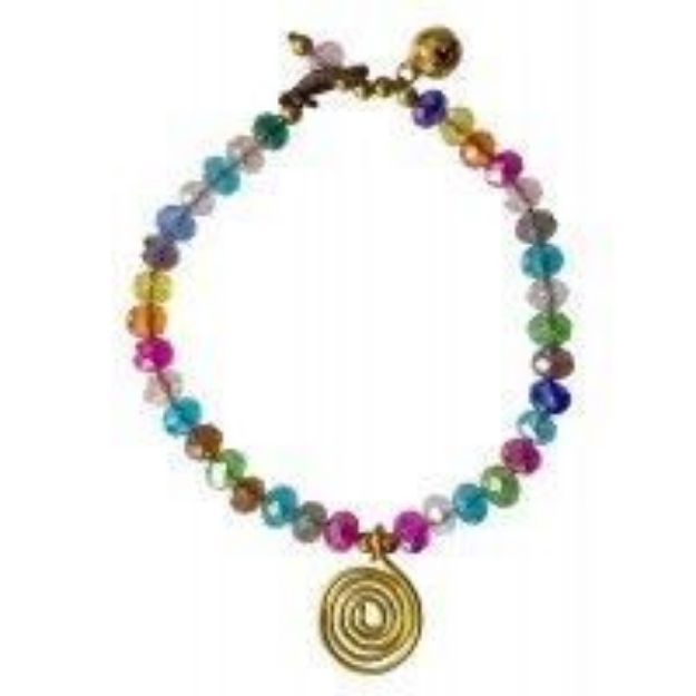 Bild von Armkettchen Spirale mit 33 Glasperlen, bunt 18cm
