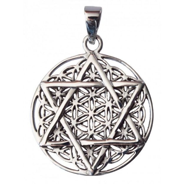 Bild von Anhänger Hexagramm 3 cm, versilbertes Messing