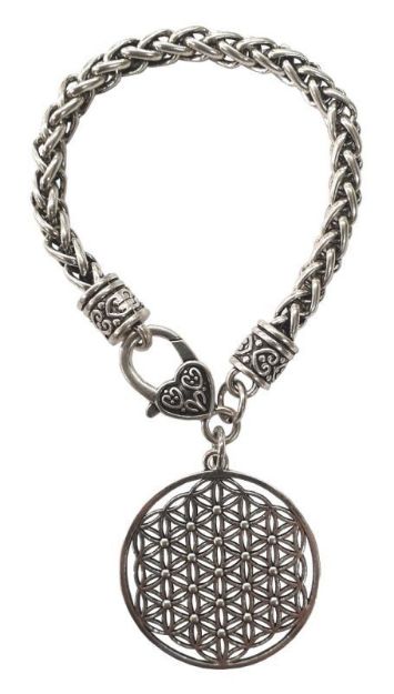 Bild von Armband Blume des Lebens Metall Armband 20cm, Anhänger 3,5cm