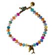 Bild von Armkettchen Delfin mit 33 Glasperlen, bunt 18 cm
