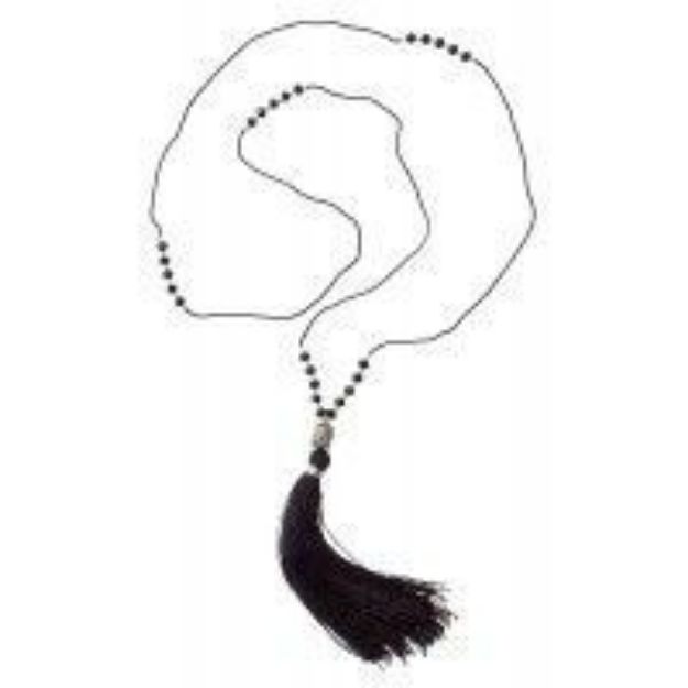 Bild von Halskette Buddha Mala schwarz mit 25 Glasperlen 48 cm