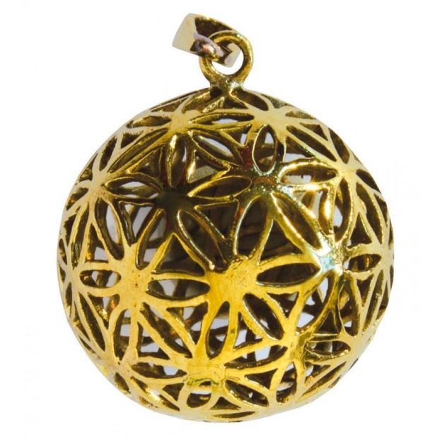 Bild von Kugelanhänger Blume des Lebens 2 cm, Messing