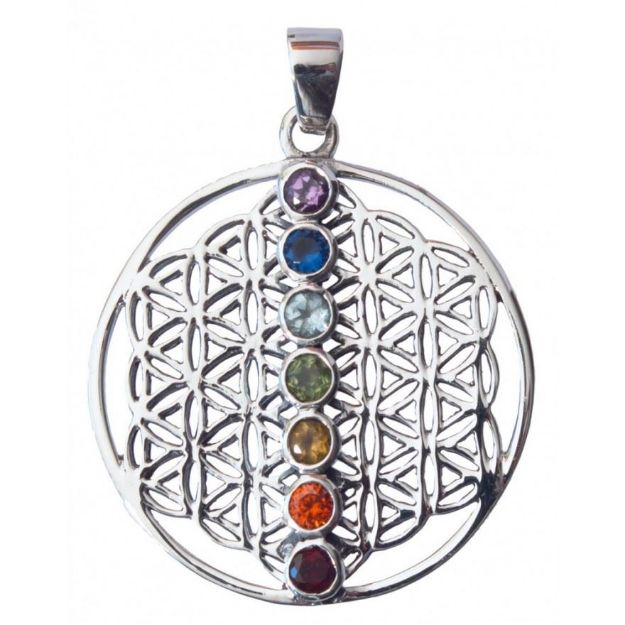 Bild von Anhänger Chakrasäule 3 cm, versilbertes Messing