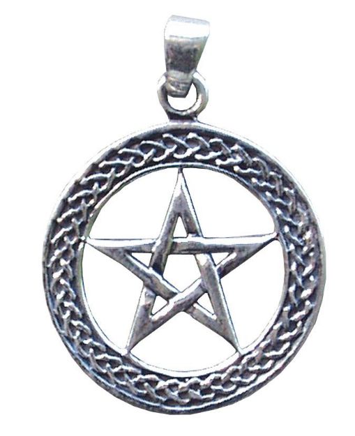 Bild von Anhänger Pentagramm im Kreis 2.5cm Silber 925 3.3g