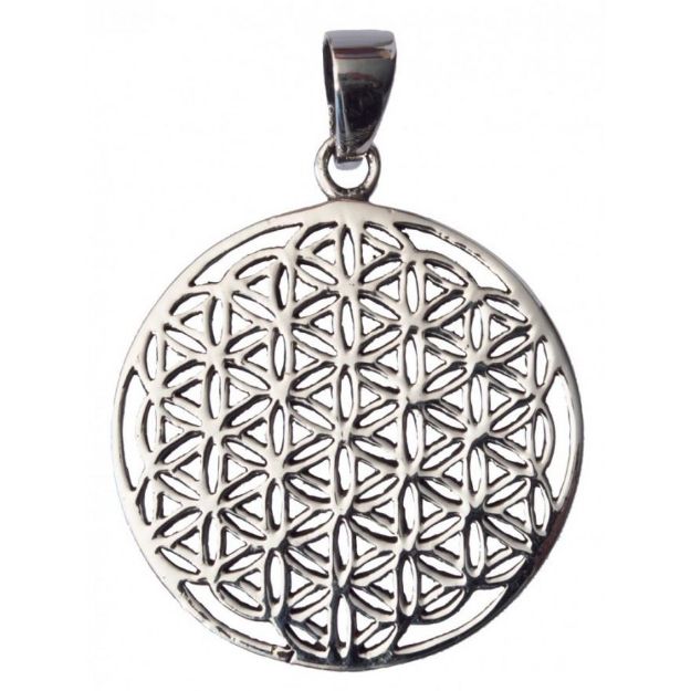 Bild von Anhänger Blume des Lebens 3 cm, versilbertes Messing