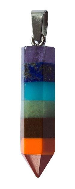 Bild von Anhänger Chakra Rainbow Multistone Spitze 0,8x3,5cm