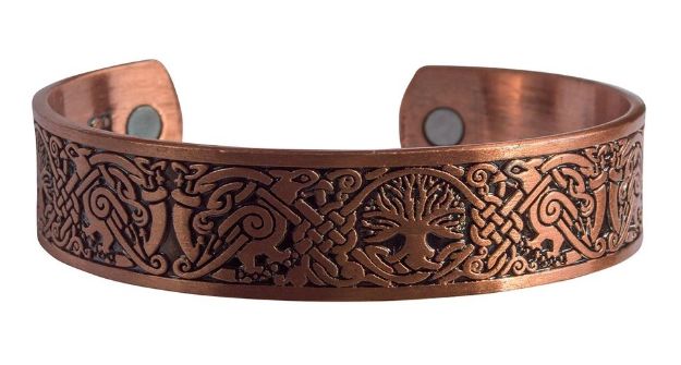 Bild von Magnet-Armband Baum des Lebens Zink-Legierung antik-kupferfarben, Ø6x5cm