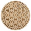 Bild von Untersetzer Blume des Lebens Lindenholz gelasert 10cm