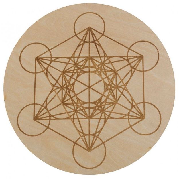 Bild von Untersetzer Metatron Lindenholz gelasert 10cm