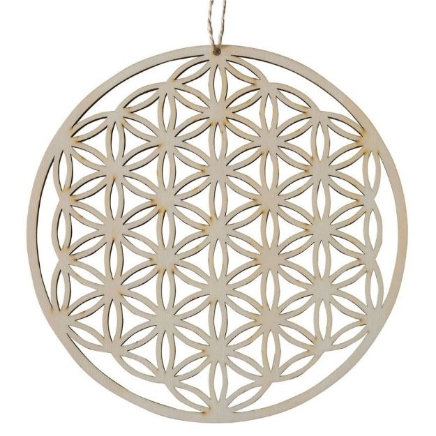Bild von Mobile/Ornament Blume des Lebens Holz gelasert 10cm
