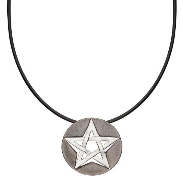 Bild von Anhänger Pentagramm - Silber teilgeschwärzt