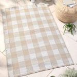 Bild von Gingham Natural Outdoor Rug