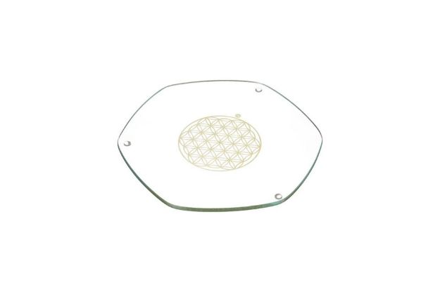 Bild von Energyplate gross mit Blume des Lebens in Gold 22 cm