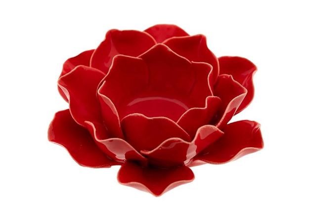 Bild von Blütenkeramik Rose rot, klein