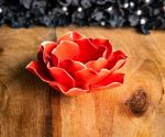 Bild von Blütenkeramik Rose rot, klein