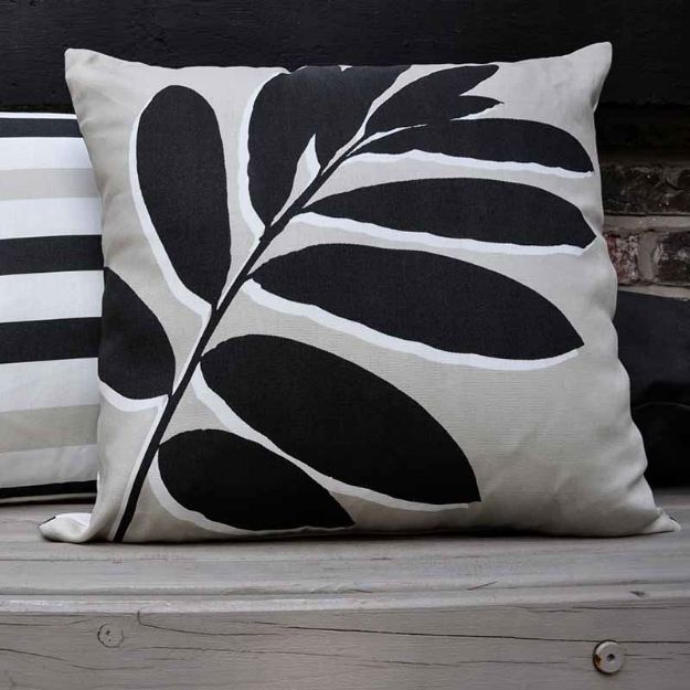 Bild von Leaf Print Outdoor Natural 43x43cm - Kissenbezug OHNE Füllung