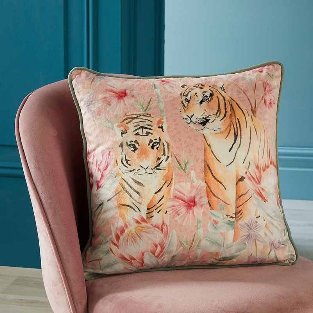 Bild von Tropical Leopard Coral 43x43cm - Kissenbezug OHNE Füllung
