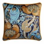 Bild von Down the Dilly Ochre/Blue 43x43cm - Kissenbezug OHNE Füllung