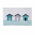 Bild von Beach Huts Blue Bath Mat