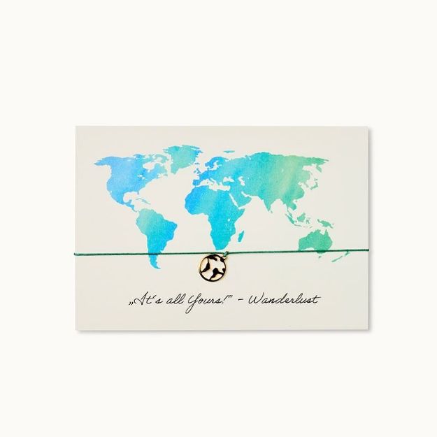Bild von Armband-Karte: Wanderlust_türkis - by vivi.