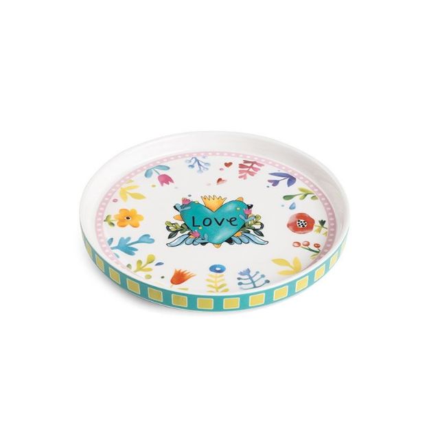 Bild von ROUND TRAY LOVE TURQUOISE DIAM. CM. 20
