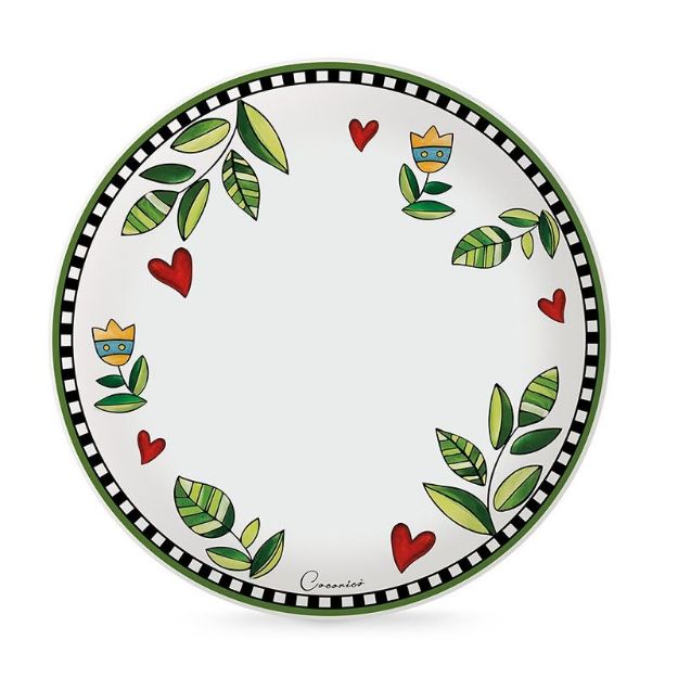 Bild von SET 6 DINNER PLATES COCORICO' GREEN DM 27