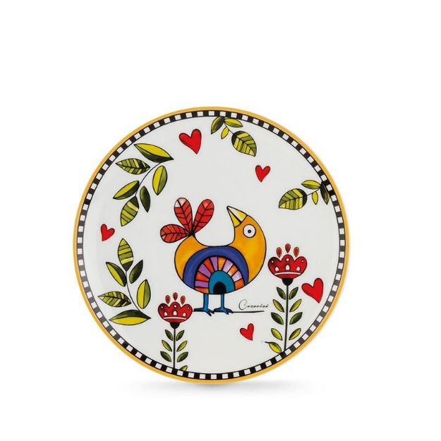 Bild von SET 6 DESSERT PLATES COCORICO' YELLOW DM 19