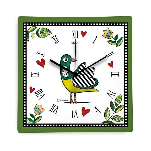 Bild von CLOCK COCORICO' GREEN CM 31X31