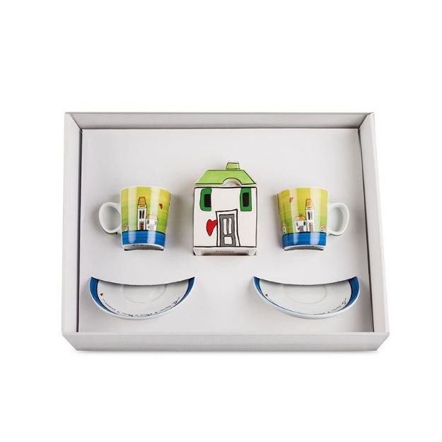 Bild von SET 2 COFFEE CUPS - SUGAR BOWL LE CASETTE GREEN