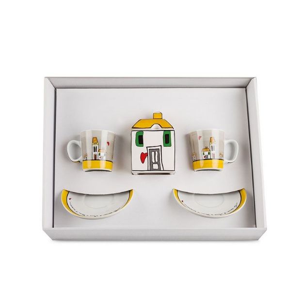 Bild von SET 2 COFFEE CUPS - SUGAR BOWL LE CASETTE YELLOW