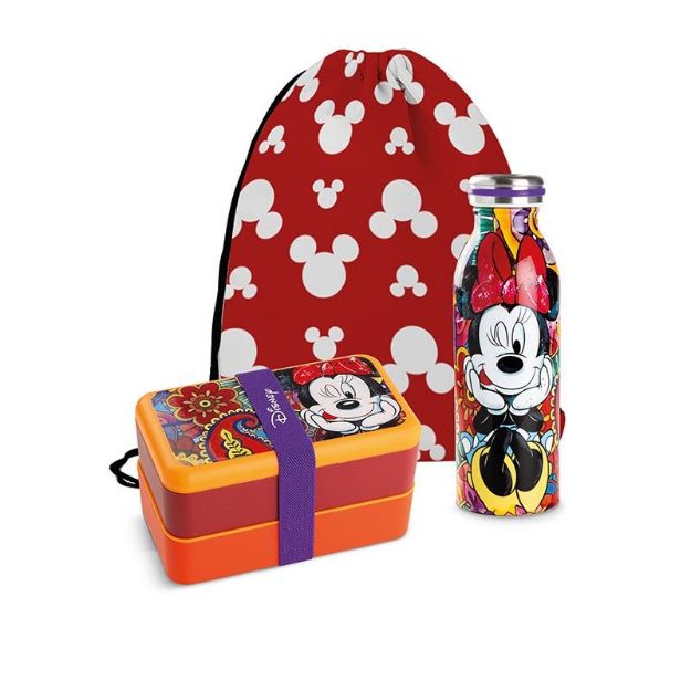 Bild von SET LUNCHBOX+WATER BOTTLE MINNIE F&E W/STRING BAG