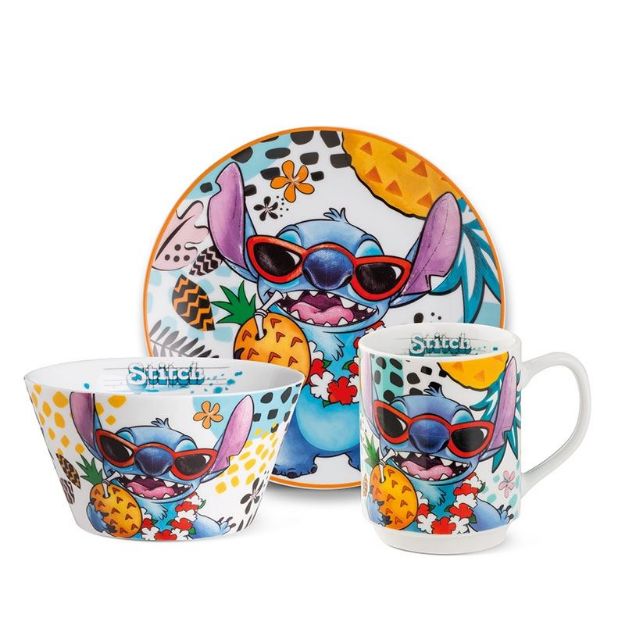 Bild von SET DESSERT PLATE+MUG+BOWL STITCH WHITE