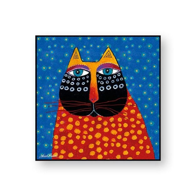 Bild von PICTURE L.BURCH GATTO CELESTE CM 70X70