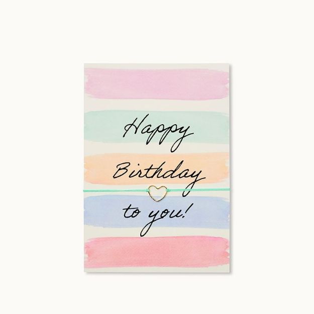 Bild von Armband-Karte: Happy Birthday Colorful Stripes  - by vivi.