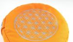 Bild von Blume des Lebens Meditationskissen orange
