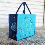 Bild von Jutetasche Blume des Lebens in türkis/blau 33 x 40 cm von The Spirit of OM