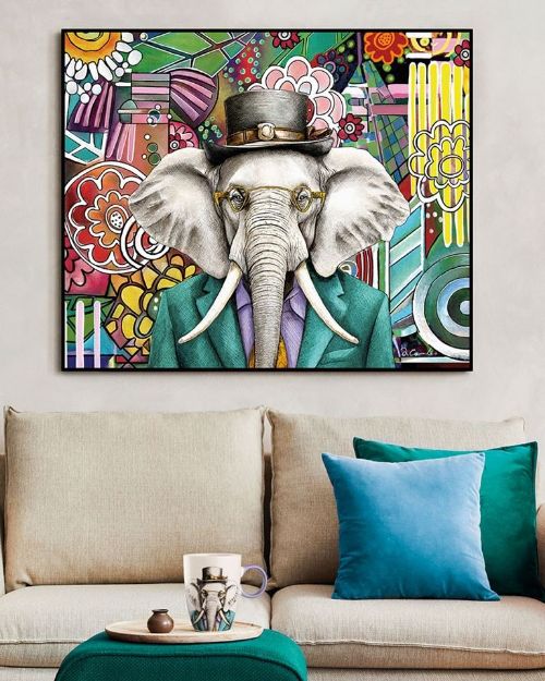 Bild von WALL ART HUMAN ESSENCE ELEPHANT WISDOM 100X80