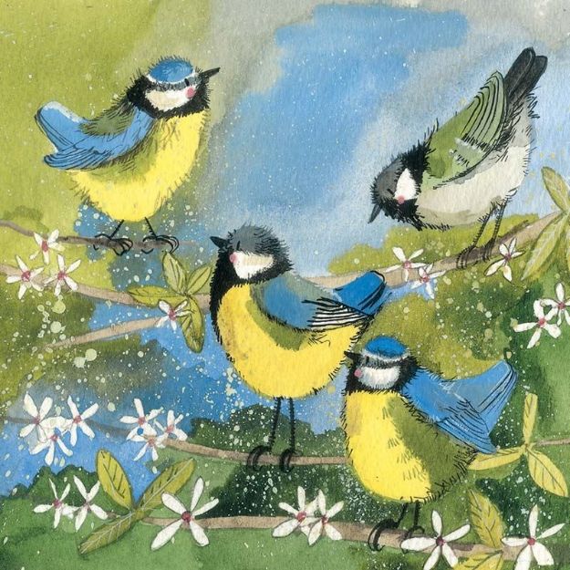 Bild von GREAT TITS BLANK CARD