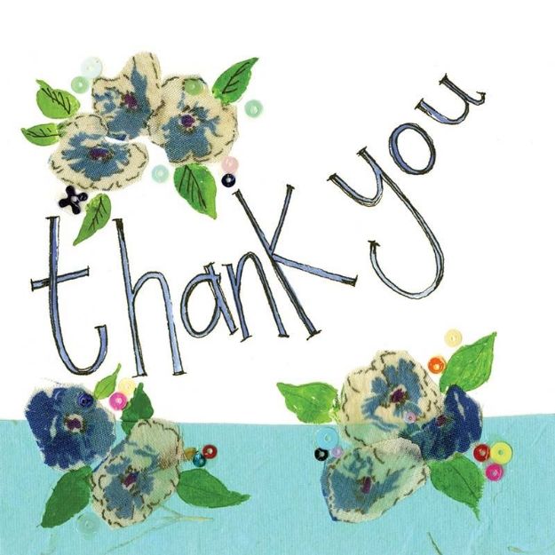 Bild von BLUE FLOWERS THANK YOU CARD