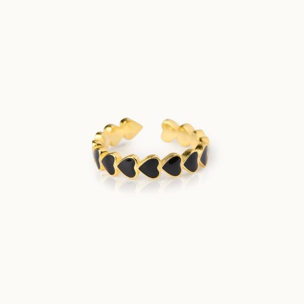 Bild von Ring The Heart Black - by vivi.