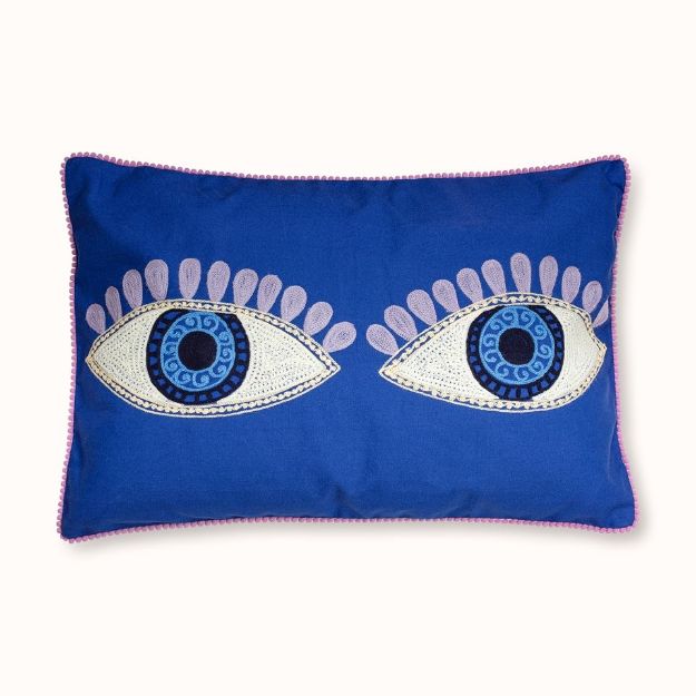 Bild von Kissen Blue Evil Eyes mit Füllung - by vivi.
