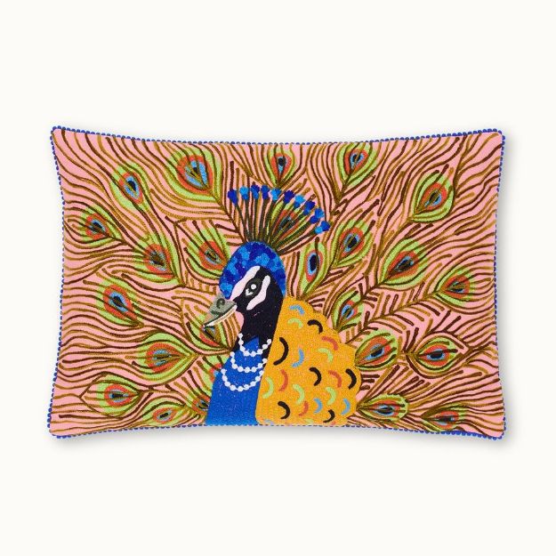 Bild von Kissen Pfau  mit Füllung - by vivi.