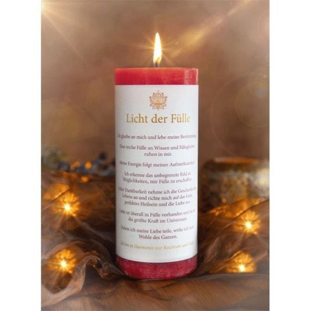 Bild von Ritualkerze Licht der Fülle dunkelrot, H ca. 17 cm
