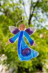Bild von Engel blau/violett Fensterbild